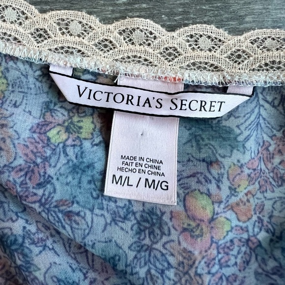 Victoria’s Secret Sheer Floral Lace Trim Kimono & Halter Dress Set Sz M & M / L - Picture 14 of 16